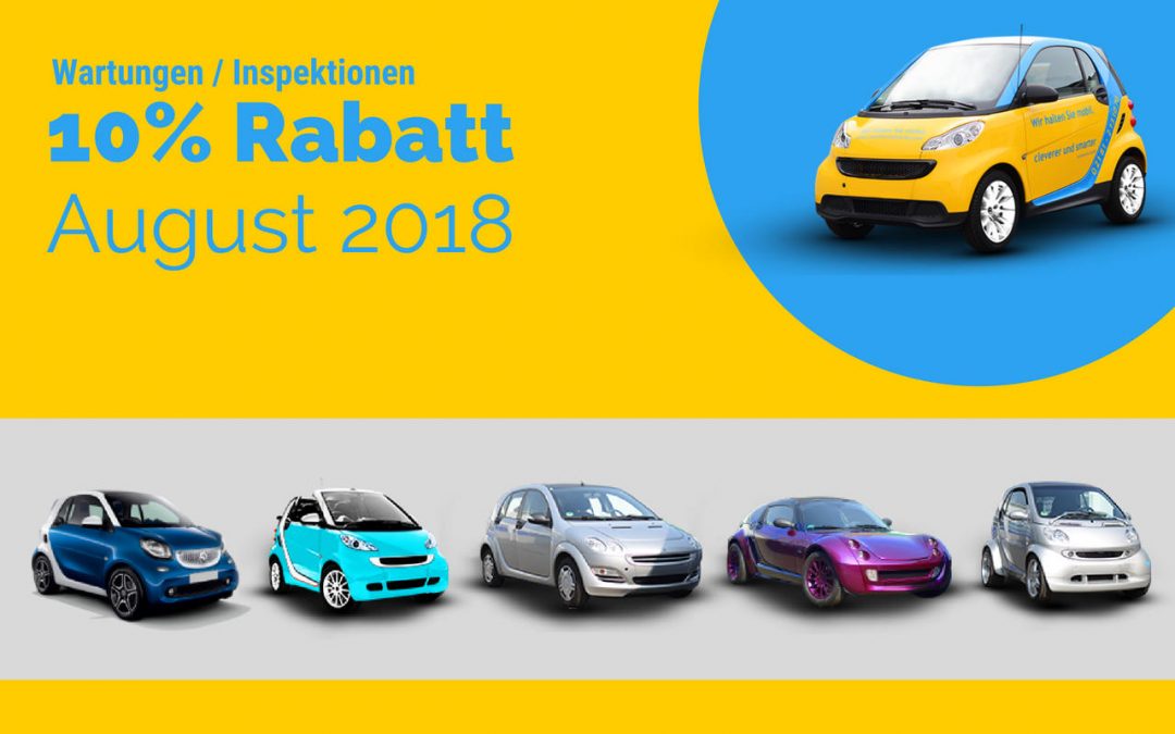 Rabattaktion August – 10% auf alle Wartungsdienst- / Inspektions-Festpreise (für alle Modelle)